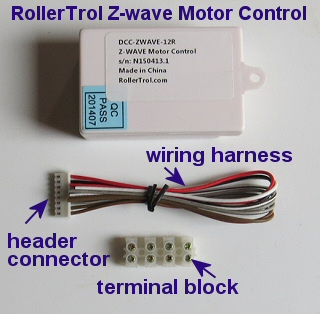 Z-WAVE trigger module for motorized blinds, shades, drapes, window openers and skylights, etc