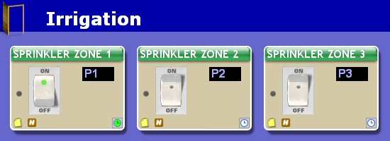 program to control timed irrigation zone valves for watering lawns and gardens with x10