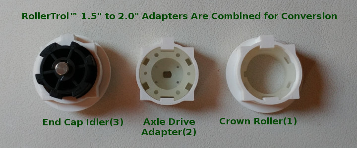 new adapters are combined with the original standard adapters to upsize and drive a 2 inch tube