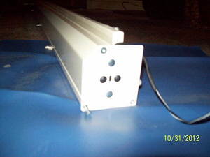 exterior view of RV blind with motor to be replaced