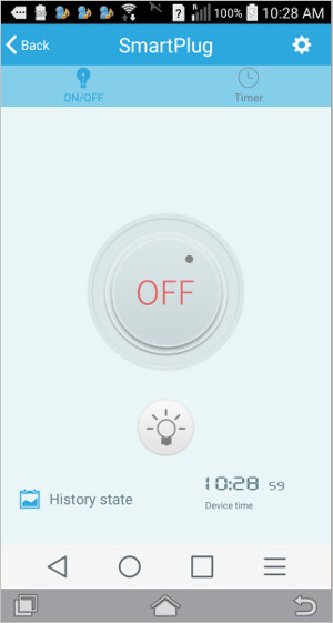 smart plug control screen - timers amd IFTTT capabilities can switch AC outlet power