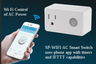 smart plug with optional timers amd IFTTT capabilities can switch AC outlet power