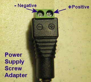 power supply adapter screw terminals are polarized