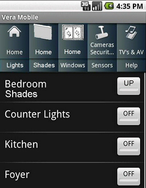 Z-WAVE home automation on mobile phone
