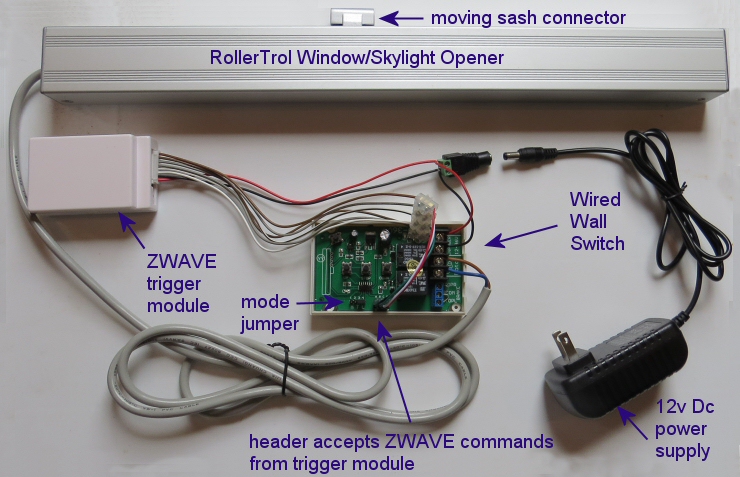 zwave motor controller wiring for window opener
