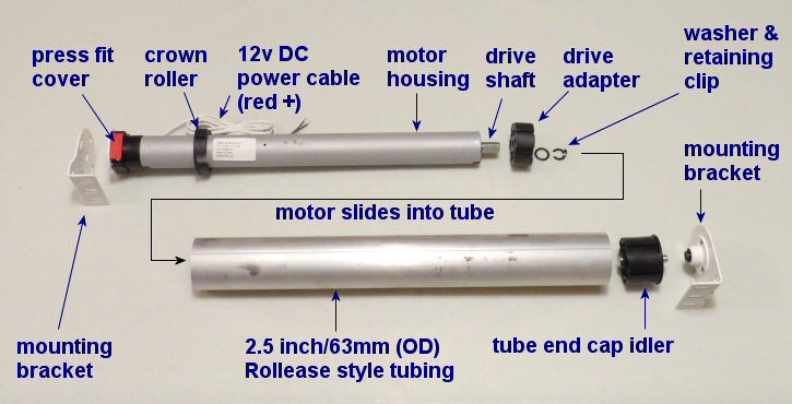 Maxi blind and shade motor adapters and tube parts Maxi blind motor adapters and tube parts