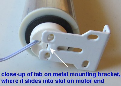 how shade and blind motors are locked to mounting bracket tab